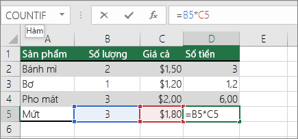 Trong chương trình bảng tính, người ta viết C3:D5 có nghĩa là gì?
