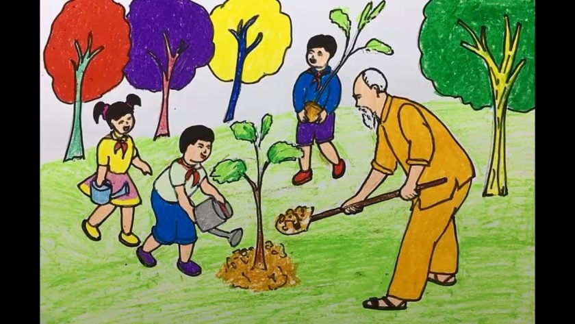 Hướng dẫn vẽ tranh về  Bác Hồ với thiếu nhi