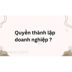 Quyền thành lập doanh nghiệp theo quy định mới nhất?
