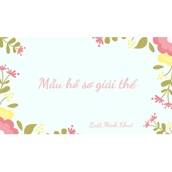 Mẫu hồ sơ giải thể công ty cổ phần