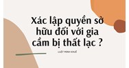 Xác lập quyền sở hữu đối với gia cầm bị thất lạc ?