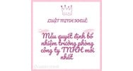 Mẫu quyết định bổ nhiệm trưởng phòng công ty TNHH mới nhất