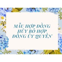 Mẫu hợp đồng hủy bỏ hợp đồng ủy quyền đầy đủ, chính xác