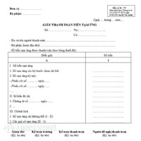 Mẫu Giấy thanh toán tạm ứng mới nhất có tải File chi tiết