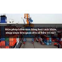 Biện pháp kiểm soát hàng hoá xuất khẩu, nhập khẩu liên quan đến sở hữu trí tuệ?