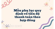 Mẫu phụ lục quy định về tiến độ thanh toán theo hợp đồng