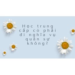 Học trung cấp có phải đi nghĩa vụ quân sự không?