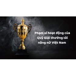 Phạm vi hoạt động của Quỹ Giải thưởng tài năng nữ Việt Nam