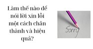 Làm thế nào để nói lời xin lỗi một cách chân thành và hiệu quả?