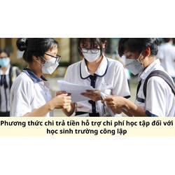 Phương thức chi trả tiền hỗ trợ chi phí học tập đối với học sinh trường công lập