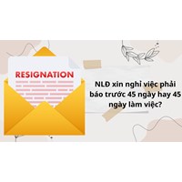 NLĐ xin nghỉ việc phải báo trước 45 ngày hay 45 ngày làm việc?