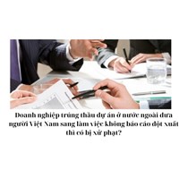 Doanh nghiệp trúng thầu dự án ở nước ngoài đưa người Việt Nam sang làm việc không báo cáo đột xuất thì có bị xử phạt?