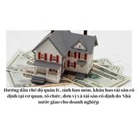 Hướng dẫn chế độ quản lý, tính hao mòn, khấu hao tài sản cố định tại cơ quan, tổ chức, đơn vị và tài sản cố định do Nhà nước giao cho doanh nghiệp
