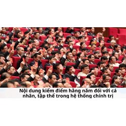 Nội dung kiểm điểm hằng năm đối với cá nhân, tập thể trong hệ thống chính trị
