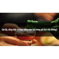 Cán bộ, công chức có được uống rượu bia trong giờ làm việc không?
