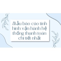 Mẫu báo cáo tình hình vận hành hệ thống thanh toán chi tiết nhất