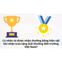 Cá nhân có được nhận thưởng bằng hiện vật khi nhận trao tặng Giải thưởng Môi trường Việt Nam?