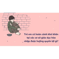 Trẻ em có hoàn cảnh khó khăn tại các cơ sở giáo dục hòa nhập được hưởng quyền lợi gì?