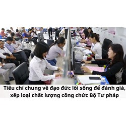 Tiêu chí chung về đạo đức lối sống để đánh giá, xếp loại chất lượng công chức Bộ Tư pháp