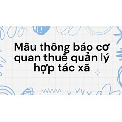 Mẫu thông báo cơ quan thuế quản lý hợp tác xã chuẩn nhất 2024