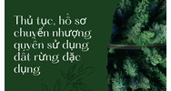Thủ tục, hồ sơ chuyển nhượng quyền sử dụng đất rừng đặc dụng