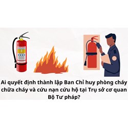 Ai quyết định thành lập Ban Chỉ huy phòng cháy chữa cháy và cứu nạn cứu hộ tại Trụ sở cơ quan Bộ Tư pháp?