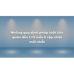 Những quy định pháp luật liên quan đến C/O mẫu E cập nhật mới nhất