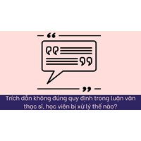 Trích dẫn không đúng quy định trong luận văn thạc sĩ, học viên bị xử lý thế nào?