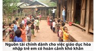 Nguồn tài chính dành cho việc giáo dục hòa nhập trẻ em có hoàn cảnh khó khăn