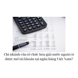 Chi nhánh của tổ chức hòa giải nước ngoài có được mở tài khoản tại ngân hàng Việt Nam?