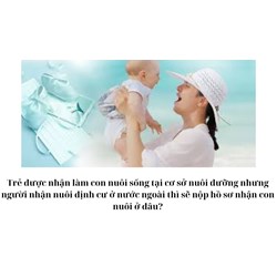 Trẻ được nhận làm con nuôi sống tại cơ sở nuôi dưỡng nhưng người nhận nuôi định cư ở nước ngoài thì sẽ nộp hồ sơ nhận con nuôi ở đâu?