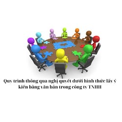 Quy trình thông qua nghị quyết dưới hình thức lấy ý kiến bằng văn bản trong công ty TNHH