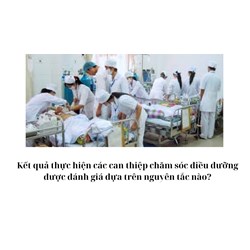 Kết quả thực hiện các can thiệp chăm sóc điều dưỡng được đánh giá dựa trên nguyên tắc nào?