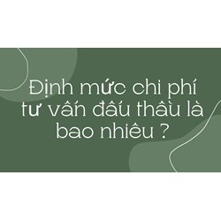 Định mức chi phí tư vấn đấu thầu là bao nhiêu?