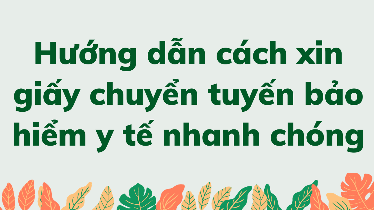 Hướng Dẫn Cách Xin Giấy Chuyển Tuyến Bảo Hiểm Y Tế Nhanh Chóng