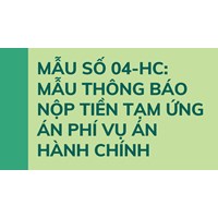 Mẫu thông báo nộp tiền tạm ứng án phí vụ án hành chính