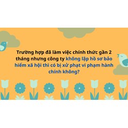 Trường hợp đã làm việc chính thức gần 2 tháng nhưng công ty không lập hồ sơ bảo hiểm xã hội thì có bị xử phạt vi phạm hành chính không?