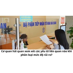 Cơ quan hải quan xem xét các yếu tố liên quan nào khi phân loại mức độ rủi ro?