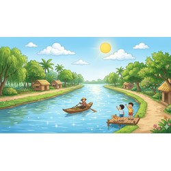 Tả cảnh dòng sông vào buổi trưa chọn lọc hay nhất Tập làm văn lớp 5
