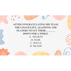 After congratulating his team, the coach left, allowing ...