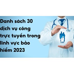 Danh sách 30 dịch vụ công trực tuyến trong lĩnh vực bảo hiểm