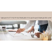 Ủy quyền quyết định giá đất cụ thể theo Nghị quyết số 73/NQ-CP của Chính phủ