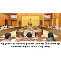 Nguyên tắc tổ chức họp giao ban Lãnh đạo Ủy ban Dân tộc với thủ trưởng các đơn vị hằng tháng