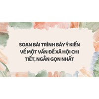 Soạn bài Trình bày ý kiến về một vấn đề xã hội chi tiết, ngắn gọn nhất