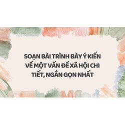 Soạn bài Trình bày ý kiến về một vấn đề xã hội chi tiết, ngắn gọn nhất