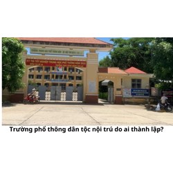 Trường phổ thông dân tộc nội trú do ai thành lập?