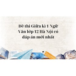 Đề thi Giữa kì 1 Ngữ Văn lớp 12 Hà Nội có đáp án mới nhất