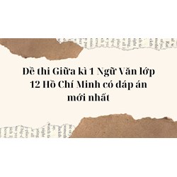 Đề thi Giữa kì 1 Ngữ Văn lớp 12 Hồ Chí Minh có đáp án mới nhất