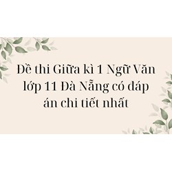 Đề thi Giữa kì 1 Ngữ Văn lớp 11 Đà Nẵng có đáp án chi tiết nhất