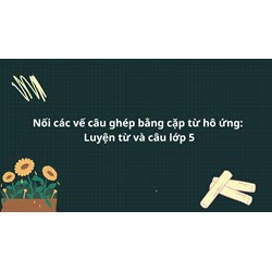 Nối các vế câu ghép bằng cặp từ hô ứng: Luyện từ và câu lớp 5